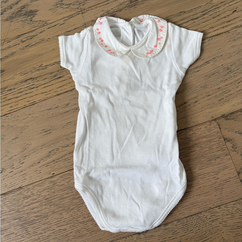 Bonpoint Bodysuit Embroidered Collar